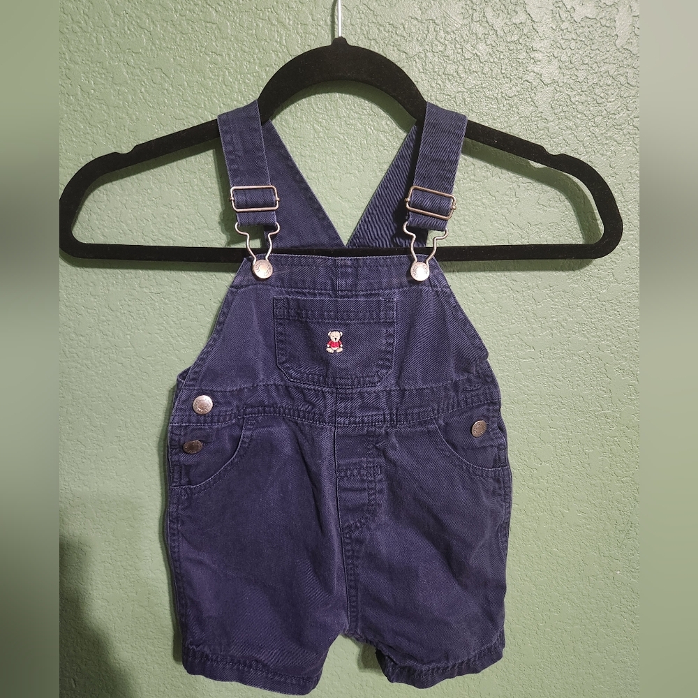 Carters Blue Overalls With Embroidered Bear Size 24 Months